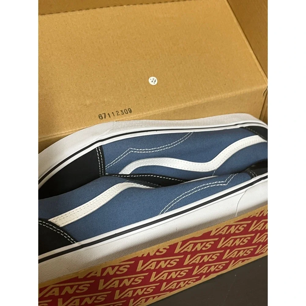 New Vans Old Skool Navy Black White Suede Canvas Skate Shoes Mens 13 VN000D3HNVY